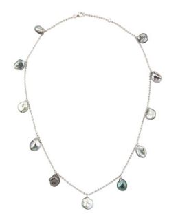 18k White Gold Gray Keshi Pearl Necklace, 16L   Eli Jewels   White (18k )