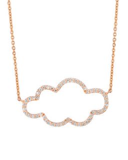 18k Rose Gold Small Cloud Diamond Pendant Necklace   A Link   Gold (18k )