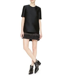 Womens Mod Short Sleeve Fringe Bottom Dress   Stella McCartney   Nero (46/12)