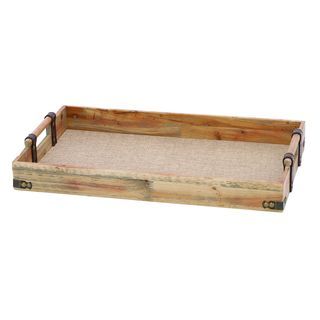 Artist Wood And Fabric Tray With Leather Straps