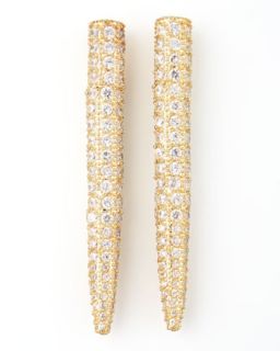 Pave Crystal Spike Earrings, Yellow Gold   Eddie Borgo   Gold