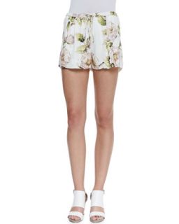 Womens Thorn Floral Print Drawstring Shorts   Haute Hippie   Swan multi (X 