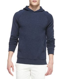 Mens Navy Jersey Hooded Sweatshirt   Theory   Navy multi (LARGE)