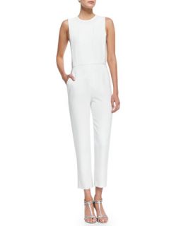 Womens Spiaggia Structured Sleeveless Crepe Jumpsuit   Theory   Off white (2)