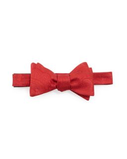 Mens Paisley Jacquard Bow Tie   Red