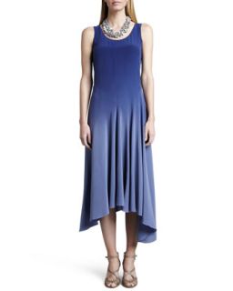 Womens Ombre Silk Long Dress, Sapphire   Eileen Fisher   Sapphire (MEDIUM