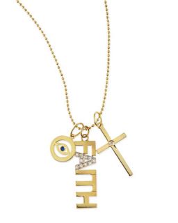 Faith 14k Gold Charm Necklace with Diamonds   Kacey K   Gold (14k )
