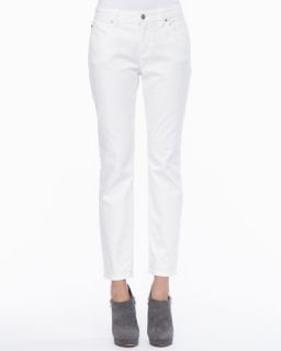 Womens Organic Skinny Ankle Jeans, Petite   Eileen Fisher   White (14P)