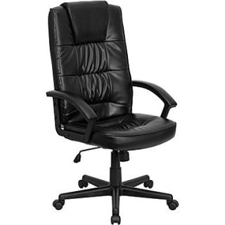 Flash Furniture High Back Leather Executive Office Swivel Chair, Black