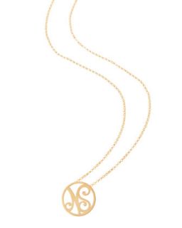 Mini 2 Initial Monogram Necklace, Yellow Gold, 18   K Kane   Gold