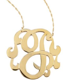 Swirly Initial Necklace, J   Jennifer Zeuner   Gold