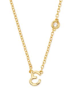 E Initial Pendant Necklace with Diamond   SHY by Sydney Evan   Gold