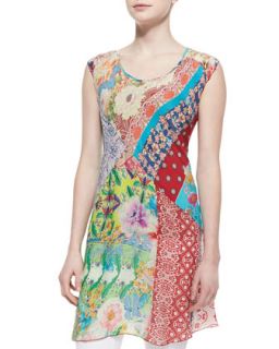 Womens Mixed Print Scoop Neck Tunic   Johnny Was Collection   Multi (SMALL (6))