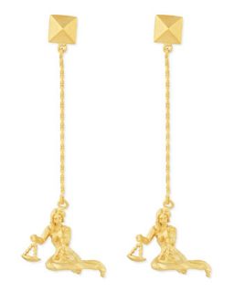 Golden Libra Zodiac Earrings   Valentino   Gold