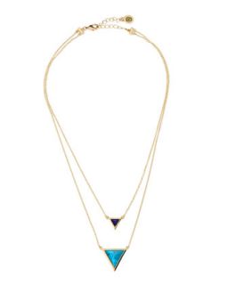 Temple Tiered Triangle Pendant Necklace   House of Harlow   Red