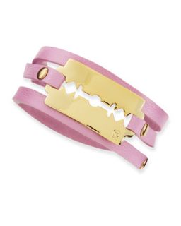 Shiny Razor Blade Wrap Bracelet, Pale Pink   McQ Alexander McQueen   Pink