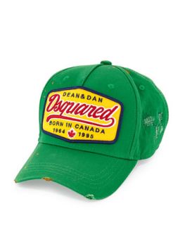 Mens Logo Canvas Baseball Hat, Green   Dsquared2   Green