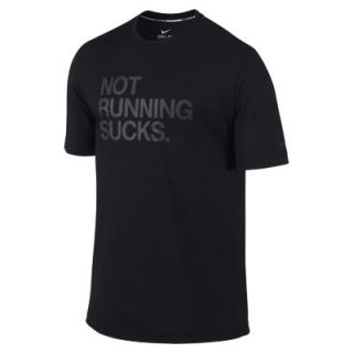 Nike Not Running Sucks Mens Running T Shirt   Black