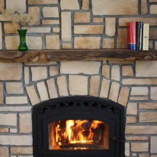 Kettle Moraine Hardwoods Walter Natural Rustic Walnut Mantel Shelf   Fireplace Mantels