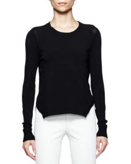 Womens Ellen Arch Hem Sweater   J Brand Ready to Wear   Black (SMALL)