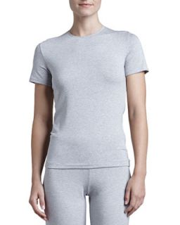 Womens Tricot Short Sleeve Top, Gray   La Perla   Grey (SMALL/2)