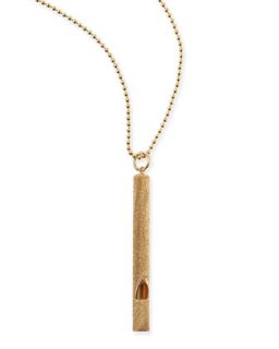 Metal Cylinder Whistle Necklace, Golden   Brunello Cucinelli   Gold (ONE SIZE)