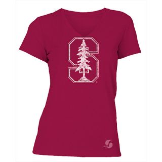 SOFFE Womens Stanford Cardinal No Sweat V Neck Short Sleeve T Shirt   Size