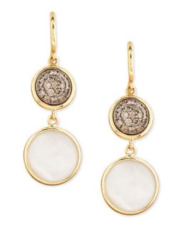 Chakra 18k Gold Diamond & Mother of Pearl Earrings   Syna   Gold (18k )