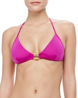 Womens Antibes Ring Halter Swim Top   Milly   Shimmer magenta (SMALL/4 6)