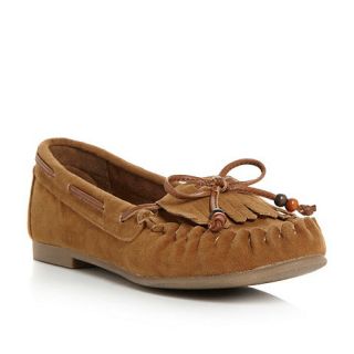 Madden Girl Tan fabric trailz sm madden girl bow trim moccasin