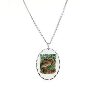Necklace Oval Charm Largemouth Bass Pendant Necklaces Jewelry