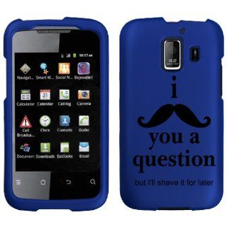 Huawei AT&T Fusion 2 I Mustache You a Question but I'll Shave on Blue Phone Case Cover Cell Phones & Accessories