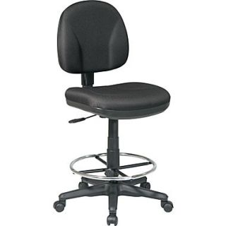 Office Star™ Fabric Armless Drafting Chair, Black