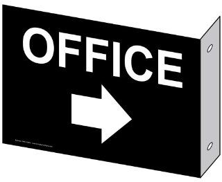 Office With Arrow Sign NHE 13903Proj WHTonBLK Wayfinding  Business And Store Signs 