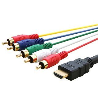 eForCity 538581 HDMI to 5 RCA Cable, 5 Feet Electronics