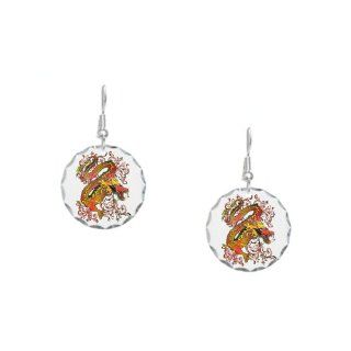 Earring Circle Charm Fire Dragon Artsmith Inc Jewelry