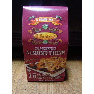 THIN Addictive Cranberry Almond Thins 15 Packs of crunchy cookies (12.2 oz)  Thinaddictives  Grocery & Gourmet Food