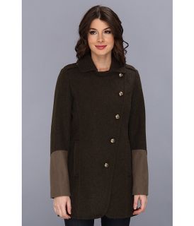 Kenneth Cole New York Asymmetrical Button Front Wool Coat