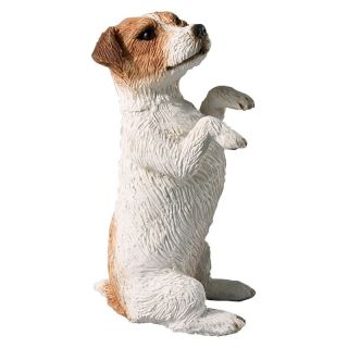 Sandicast Small Size Brown/White Jack Russell Terrier Sculpture   Sitting   Garden Statues