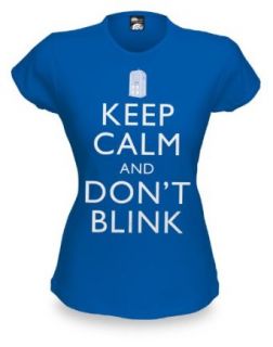 Keep Calm and Don't Blink Women's T shirt (2X Large) Clothing