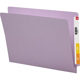 Smead Colored Reinforced End Tab File Folders, Letter, Lavender, 100/Box