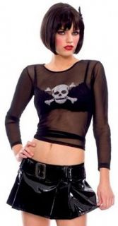 ToBeInStyle Women's Gothic Long Sleeve Crossbone Punk Costume w/ Skirt & Accessories Adult Sized Costumes Clothing