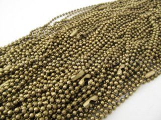 10 Ball Chain Necklaces   Antique Bronze Color   24 Inch   Jewelry Findings   2.4mm Ball   Adjustable Antiqued Necklaces   24" Length