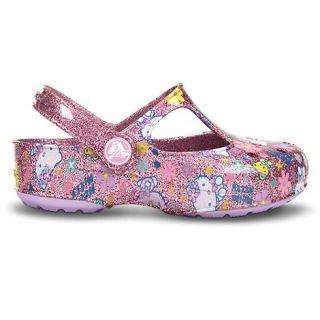 Crocs Girls pink glitter shoes