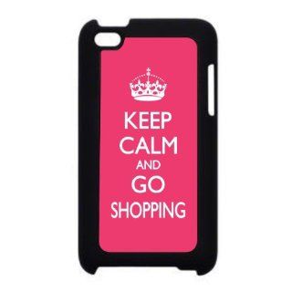 Rikki KnightTM Keep Calm and Go Shopping   Tropical Pink Color Design iPod Touch Black 4th Generation Hard Shell Case Computers & Accessories