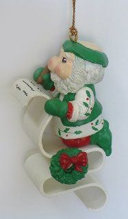 1991 National Rennoc Christmas Ornament Elf w/Christmas List   Decorative Hanging Ornaments