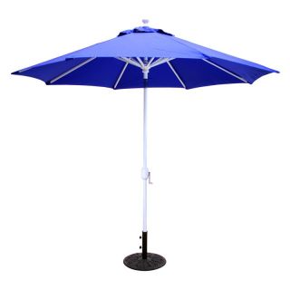 Galtech 9 ft. Sunbrella Auto Tilt Aluminum Umbrella   White   Sunbrella True Blue   Patio Umbrellas