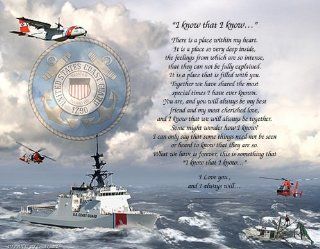 Personalized Poetry Gift "I Know That I Know" on Coast Guard Background  Decorative Plaques  