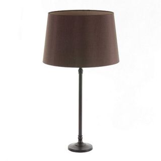Litecraft Small Dark Bronze Table Lamp with Chocolate Shade