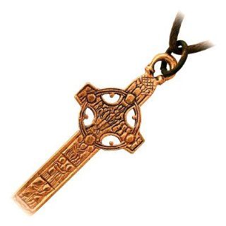 Bronze Clonmacnoise High Cross Celtic Pendant Necklace Known as Cross of the Scriptures HYPM Jewellery Jewelry